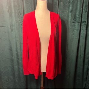 Skies Are Blue Red Soft Cardigan with Pockets